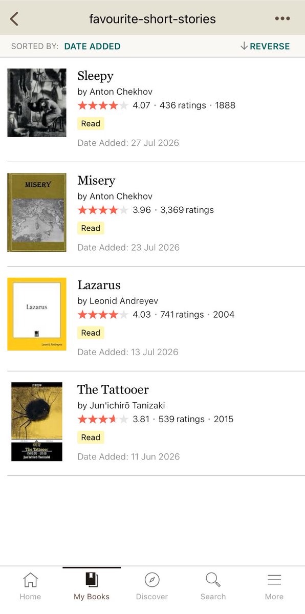 OmarXCVI's tweet photo. I’ve created a list, but it’s early days, since I plan on rereading all the short stories I’ve read to make an all-time list. So far I’ve only added these because I read them recently. https://t.co/RbAst84Fhe