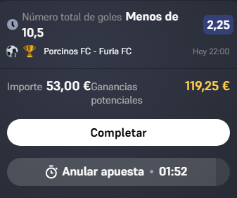 SerBets23's tweet photo. 🚨 SUREBET DETECTADA (16,56% - 19,25% ROI) 🚨
👑 Kings World Cup: Porcinos FC vs Furia FC

✅ 47€ Más de 10.5 goles @2.48 (Betify)
✅ 53€ Menos de 10,5 goles @2,25 (Winamax)

💸 Inversión: 100€ | 💰 Ganancia fija: +16,56€ / +19,25€ asegurados.

¡Aprovechando los desajustes de la Kings League con matemáticas fijas! 📈🔥

Link de telegram en bio para más!!!