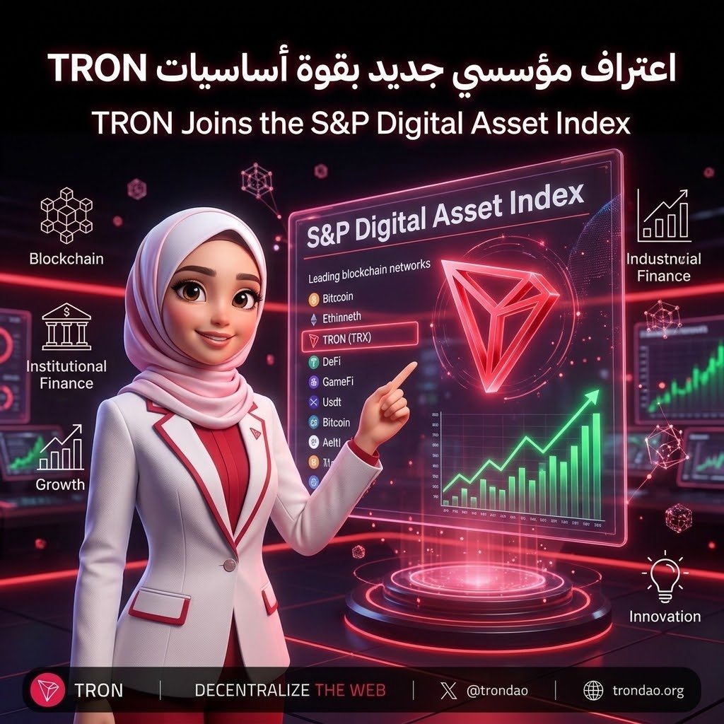 ouldbeziouines's tweet photo. 📊 دخول TRON ضمن أول مؤشر للأصول الرقمية من S&P لا يتعلق بالترتيب فقط، بل بما يمثله هذا الاختيار.
عندما تعتمد مؤسسات مالية عالمية معايير مثل إيرادات البروتوكول والنشاط الاقتصادي الحقيقي لتقييم مشاريع البلوكشين، فهذا يعكس تحولًا في طريقة النظر إلى القطاع.
وجود TRON ضمن أبرز مكونات المؤشر يؤكد أن الشبكات التي تقدم استخدامًا فعليًا وبنية تحتية قوية أصبحت تحظى باهتمام متزايد من المؤسسات، وهو اتجاه قد يلعب دورًا مهمًا في مستقبل تبني الأصول الرقمية.
@justinsuntron @trondao
#TRON #TRX #Blockchain #Web3 #DigitalAssets #Innovation #Crypto #SAndP #TGF #TRONGlobalFriends
