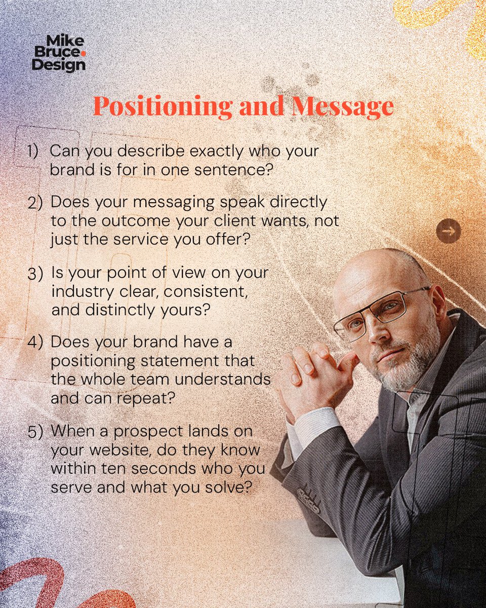 MikeBruceDesign's tweet photo. If you can’t confidently answer these, your brand isn’t as strong as you think.

Clarity isn’t a “nice-to-have”, it’s what separates brands that convert from those that get ignored. https://t.co/Q4uPTUYp9H