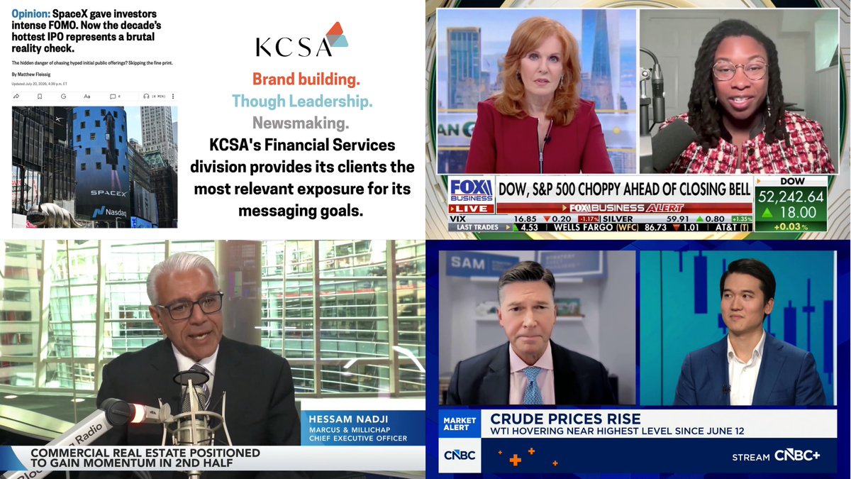kcsastrategic's tweet photo. Four clients. Four national platforms. One week.

Each opportunity brought a knowledgeable client voice into a timely financial conversation.

Congratulations to our clients and to the KCSA Financial Services team for the work behind each of these appearances. https://t.co/X1sbhwKZRy