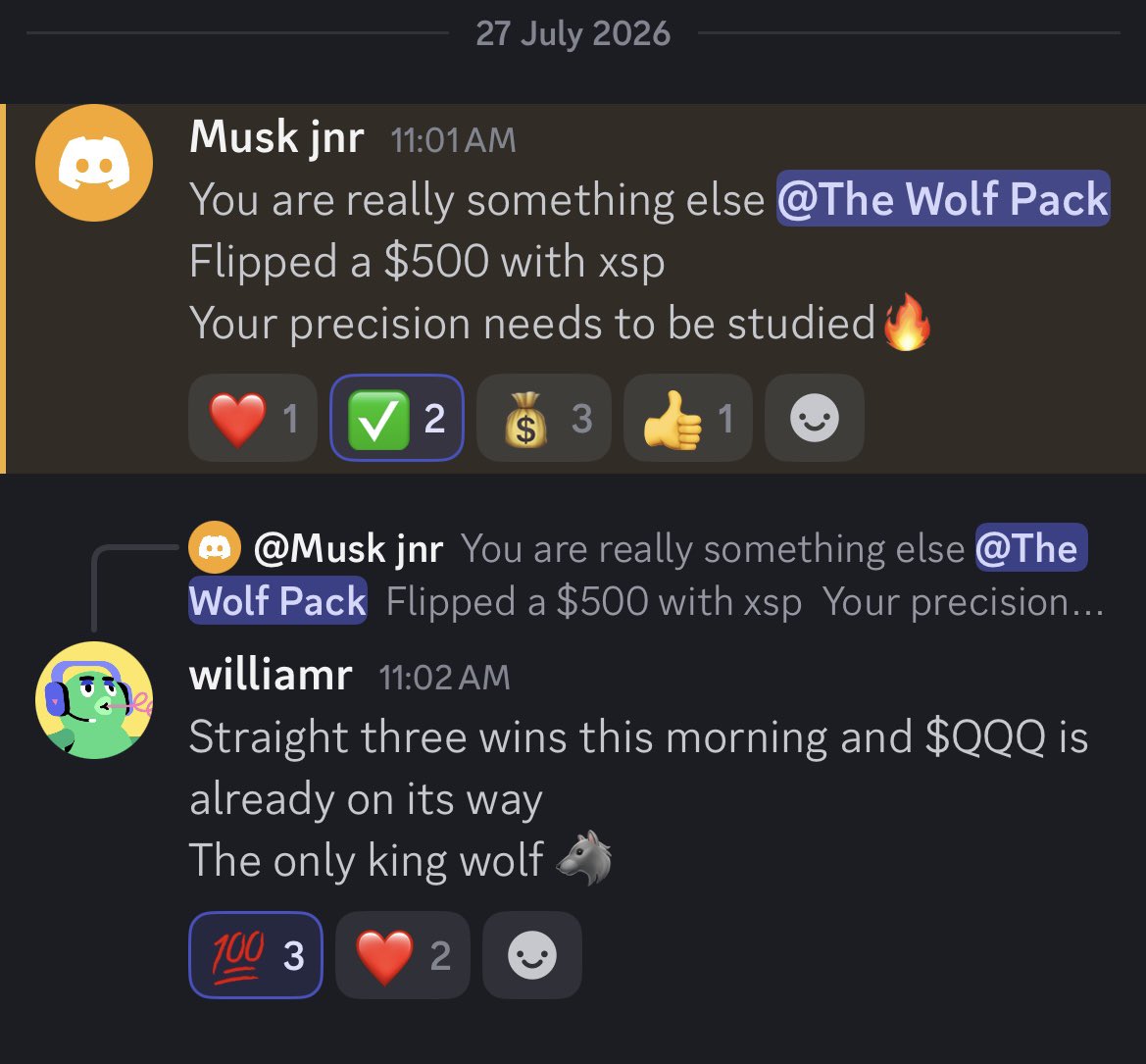 wolvesinprofit's tweet photo. Nothing to sell. Just sharing what the community has to say.
Proof > promises
Come grow along side smart traders

Join our Discord here👇
https://t.co/cusBXqYjUr https://t.co/QNOai1h7Nd