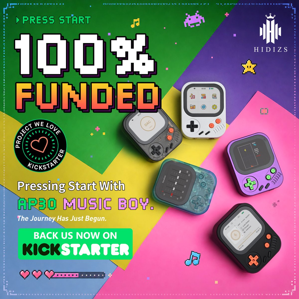 Hidizs's tweet photo. 🎉 100% FUNDED!

AP30 Music Boy reached 100% funding and welcomed 1,000+ backers in just 4 hours on Kickstarter. 💛

Limited rewards are moving fast:
https://t.co/6mkA9uOUSt https://t.co/uDugEIl13g