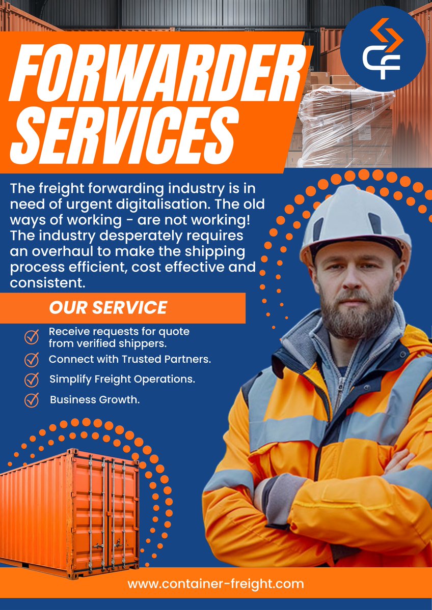 Freight132's tweet photo. Simplify freight forwarding with Container Freight. 

Connect with shippers, hauliers, customs agents, and logistics professionals, manage shipments more efficient.

https://t.co/xqoTUtvSP7

#ContainerFreight #FreightForwarding #Logistics #Shipping #SupplyChain #Hauliers https://t.co/vHCaBOQgWz