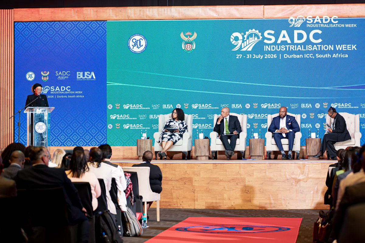 BusinessUnitySA's tweet photo. Unpacking the theme of the 9th SADC Industrialisation Week, leaders from development finance, banking and the mining sector explored how strategic investment in infrastructure, agricultural value chains and critical minerals can drive resilient, sustainable and inclusive industrialisation.

#SIW @SADC_News #SADCBusinessCouncil