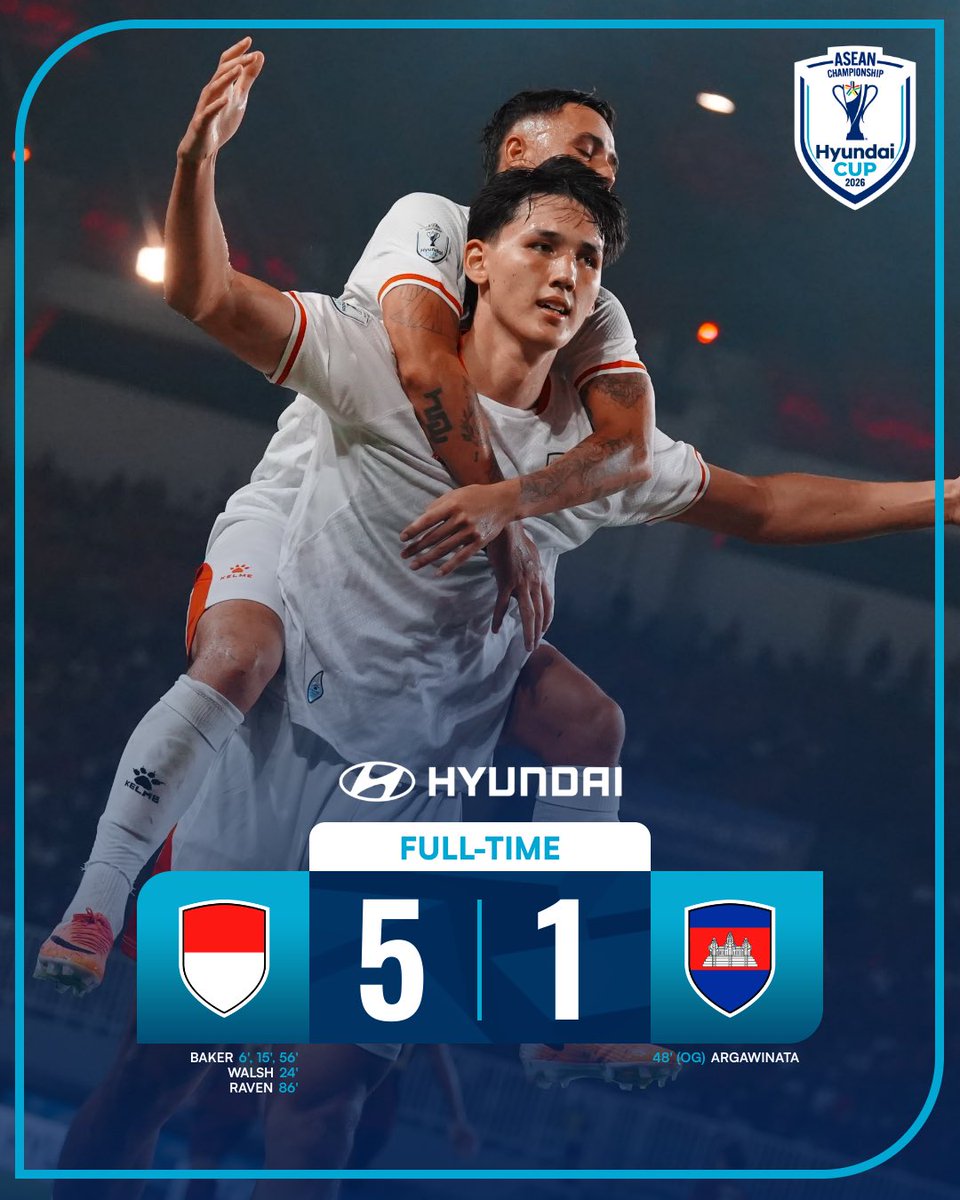 aseanutdfc's tweet photo. Indonesia make a statement to start their #ASEANHyundaiCup campaign! 💪🇮🇩

#DrivingASEANasOne
#HyundaiFootball
#ASEANChampionship
#ASEANUtdFC https://t.co/k5OGGeWvyl
