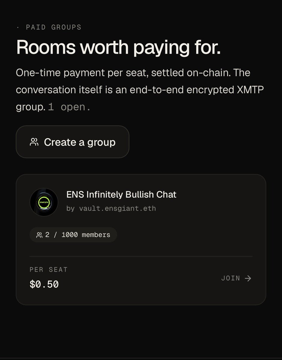 DMpayeth's tweet photo. Set Up Inbox👉 https://t.co/084wTSJbod

✅ No bots/spam
✅ No phone number
✅ Free to set up
✅ ENS handle for discovery
✅ Paid directly in USDC or ETH
✅ Create paid groups
✅ Powered by XMTP encrypted messages https://t.co/xLczZSRxxy
