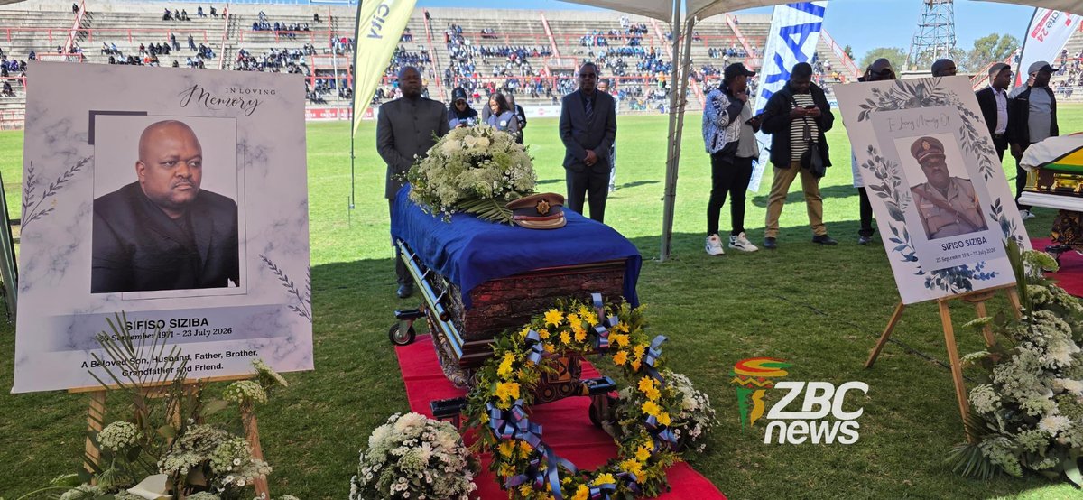 ZBCNewsonline's tweet photo. ZIMBABWE'S football fraternity came together at Barbourfields Stadium on Monday to pay tribute to four Highlanders Football Club members who died in the Mbembesi road traffic accident, with Zimbabwe Football Association (ZIFA) president Nqobile Magwizi describing the loss as one shared by the entire game.

https://t.co/lKK2gr0f3y