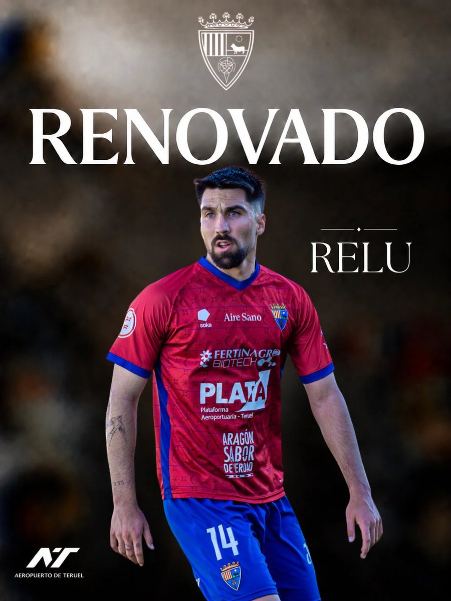 TeruelCd's tweet photo. 🔒 COMUNICADO OFICIAL

El @TeruelCd y Relu han alcanzado un acuerdo para ampliar su vinculación con el club.

El centrocampista madrileño continuará defendiendo la camiseta rojilla durante la temporada 2026/27.

¡Seguimos juntos, Relu! ❤️💙 https://t.co/EI1LH6vrRM