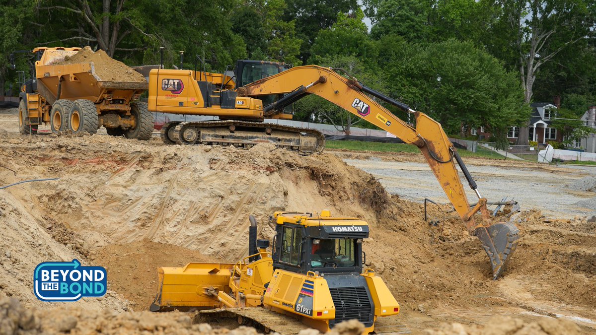 GCSchoolsNC's tweet photo. #BeyondTheBond | The Lindley Elementary project is still in the early construction phases, including finishing clean up from demolition and leveling out other areas of the site. https://t.co/zKQ0uFFXd5