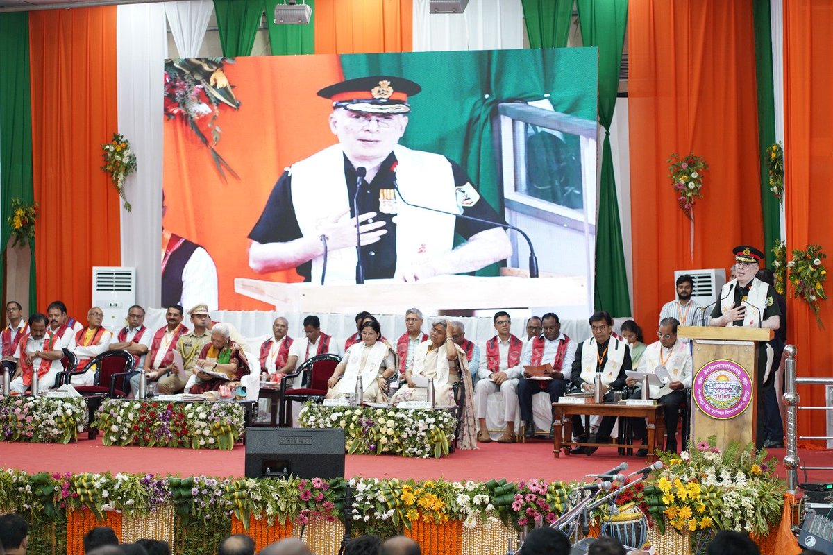 UPDTENCC's tweet photo. ADG, NCC Dte (UP) was invited as the Chairman of Convocation Ceremony at Veer Bahadur Singh Poorvanchal University, becoming the first Military Officer in nearly three decades to be accorded this honorable distinction.

During the ceremony, the Her Excellency Hon'ble Governor acknowledged the contribution of NCC and appreciated the initiatives undertaken to strengthen its outreach and engagement with the youth.

During his interaction with cadets ADG motivated them to become responsible citizens of the country and to contribute towards nation building.

The occasion reflects the growing recognition of the National Cadet Corps and its role in shaping responsible, disciplined and socially committed citizens.
ADG, NCC Dte (UP) was invited as the Chairman of Convocation Ceremony at Veer Bahadur Singh Poorvanchal University, becoming the first Military Officer in nearly three decades to be accorded this honorable distinction.

During the ceremony, the Her Excellency Hon'ble Governor acknowledged the contribution of NCC and appreciated the initiatives undertaken to strengthen its outreach and engagement with the youth.

During his interaction with cadets ADG motivated them to become responsible citizens of the country and to contribute towards nation building.

The occasion reflects the growing recognition of the National Cadet Corps and its role in shaping responsible, disciplined and socially committed citizens.

#NCC #UnityAndDiscipline #YouthDevelopment #NationBuilding
#NCC #UnityAndDiscipline #YouthDevelopment #NationBuilding