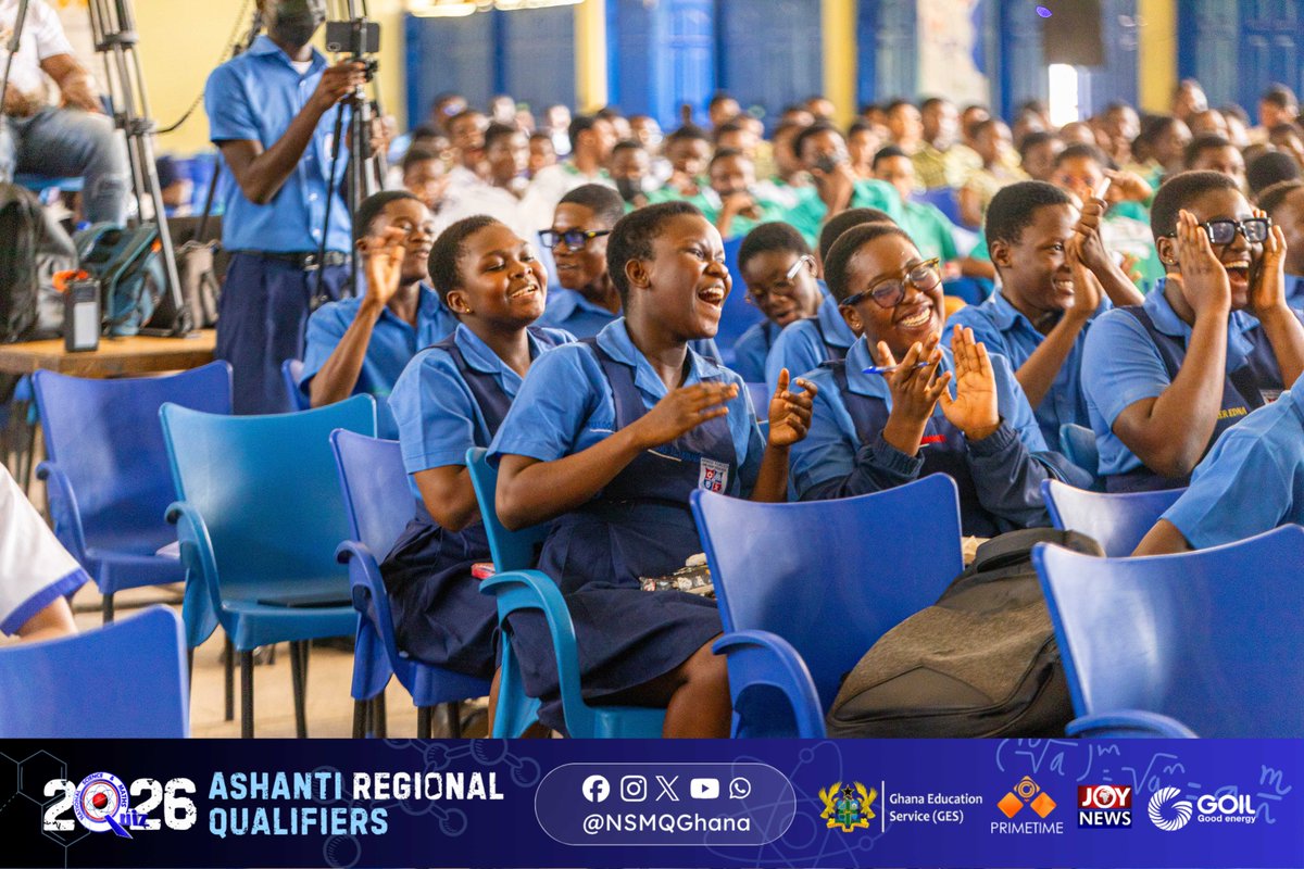NSMQGhana's tweet photo. ASHANTI:

End of Contest

Armed Forces SHTS: 52pts
Bosome SHTS: 20pts
Prince of Peace Girls' SHS: 20pts

Armed Forces SHTS force their way onto the National stage with a @GOIL_Official Riddle Bonanza to boot!

#NSMQ2026 #NSMQRegionals #Primetime https://t.co/EjKSlT6zBN