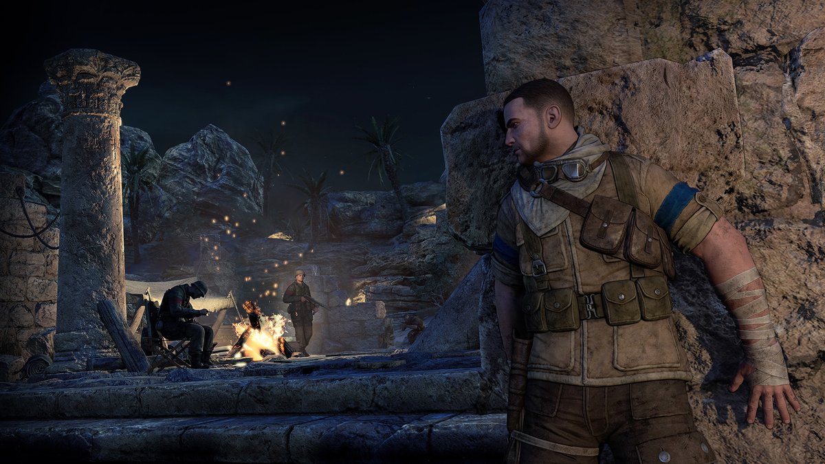 SniperElite's tweet photo. The Desert Ghost haunts the darkness 🌴💀🌴 https://t.co/HyRbbCl5SH