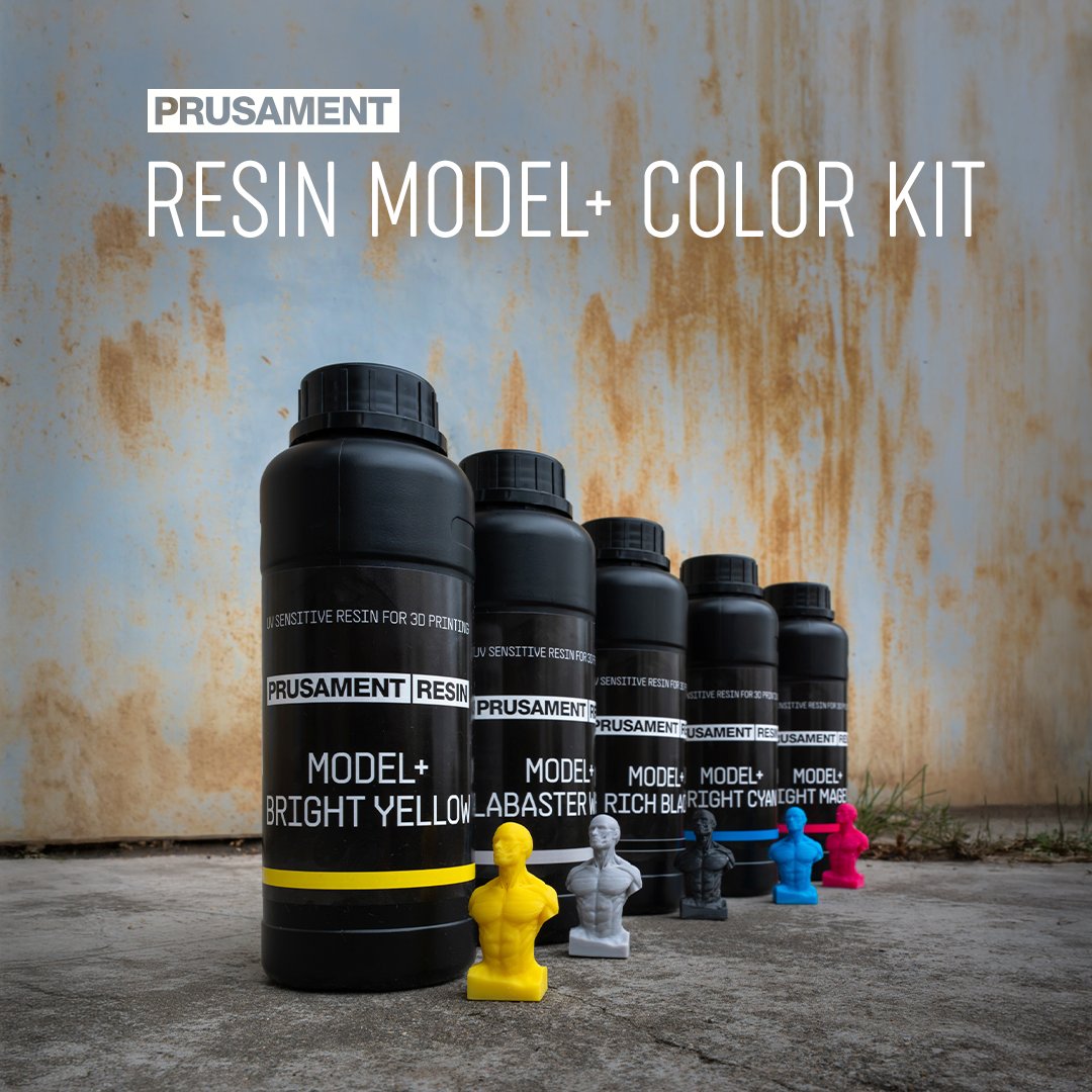 prusament's tweet photo. Our Prusament Resin Color Kit is back with the new Model+ formula! 🧪 Designed for mixing your own resin colors, it brings faster and more consistent exposure times, better impact resistance, improved pigment stability, and an improved safety profile. ✨ https://t.co/8u9p8BzC9j https://t.co/CcGzeyGbWb