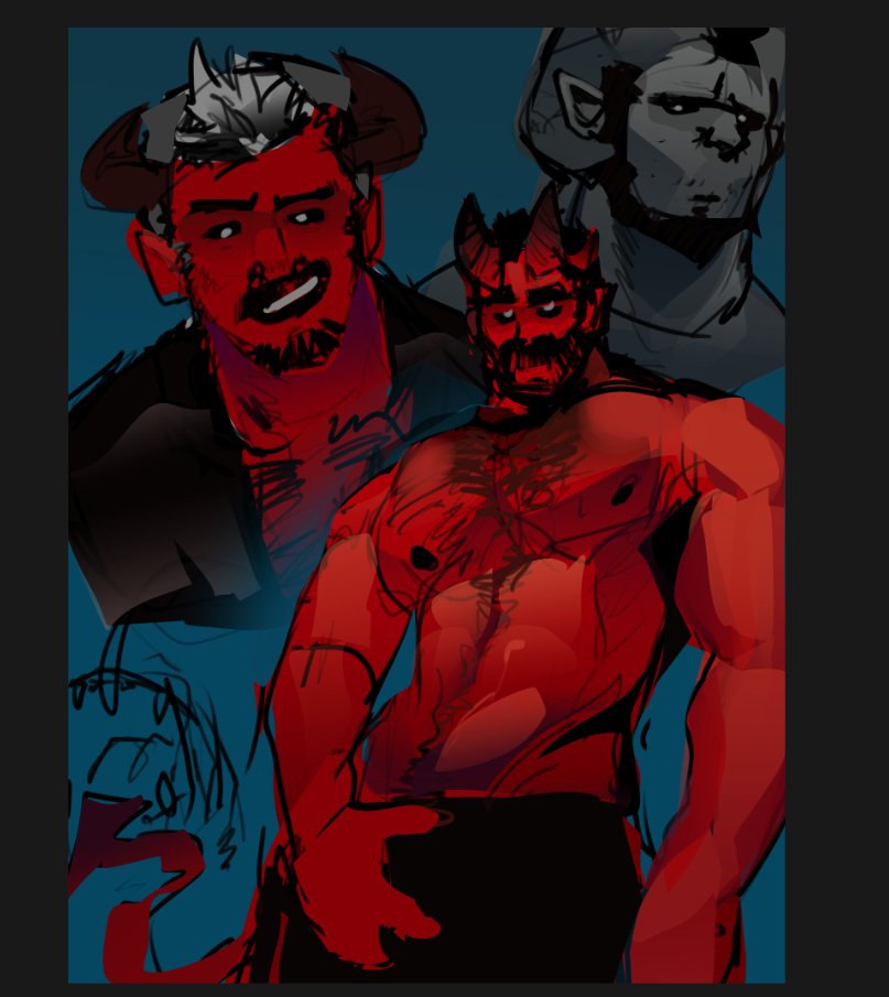 reopocalypse's tweet photo. sketch, trying to figure out how i should approach drawing full demons https://t.co/WKElu7M4X7