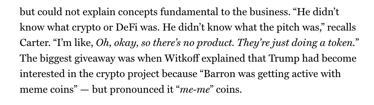 jeffjohnroberts's tweet photo. This new banger by @jenwieczner about the sordid underbelly of the Trump family's crypto venture is full of great nuggets. 

But this @nic_carter meets Steve Witkoff cameo was my very favorite!

https://t.co/7RTQkaPyfP https://t.co/tND9fFmRbk