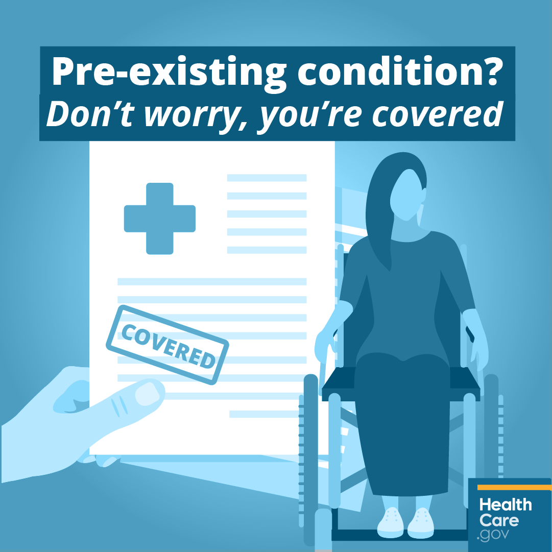 HealthCareGov's tweet photo. Your https://t.co/eTfU7hSMWR plan has you covered! All plans cover treatment for pre-existing medical conditions so that you can get the care you need. Learn more about what your plan covers at https://t.co/j5kOsoLrsk https://t.co/qxUglxfrcb