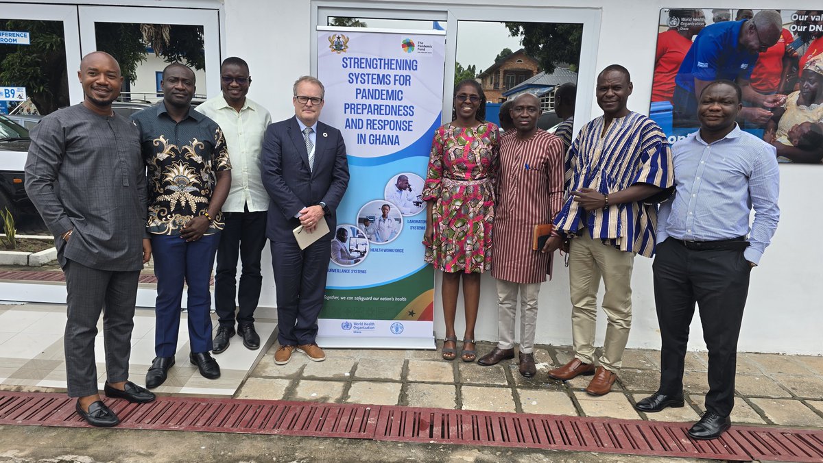 WHOGhana's tweet photo. We engaged Dr. Chris Armstrong, representative of @Pandemic_Fund.

Discussions focused on the progress of implementation, key challenges encountered &amp; strategies to address them to ensure the successful delivery of programme objectives. https://t.co/HzlLFve8ZO