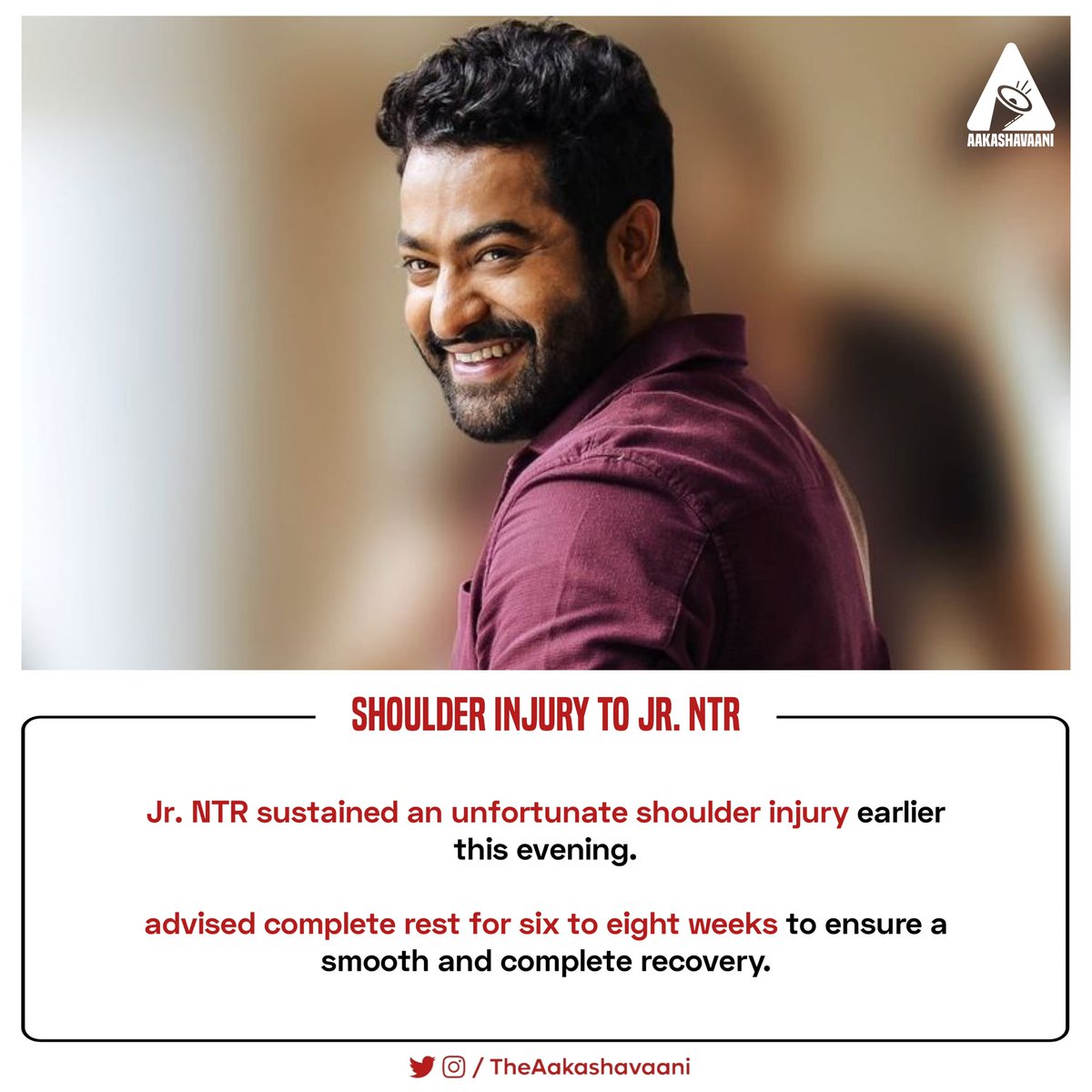 TheAakashavaani's tweet photo. Get Well Soon @tarak9999 Garu!! https://t.co/O97pFgl6j9