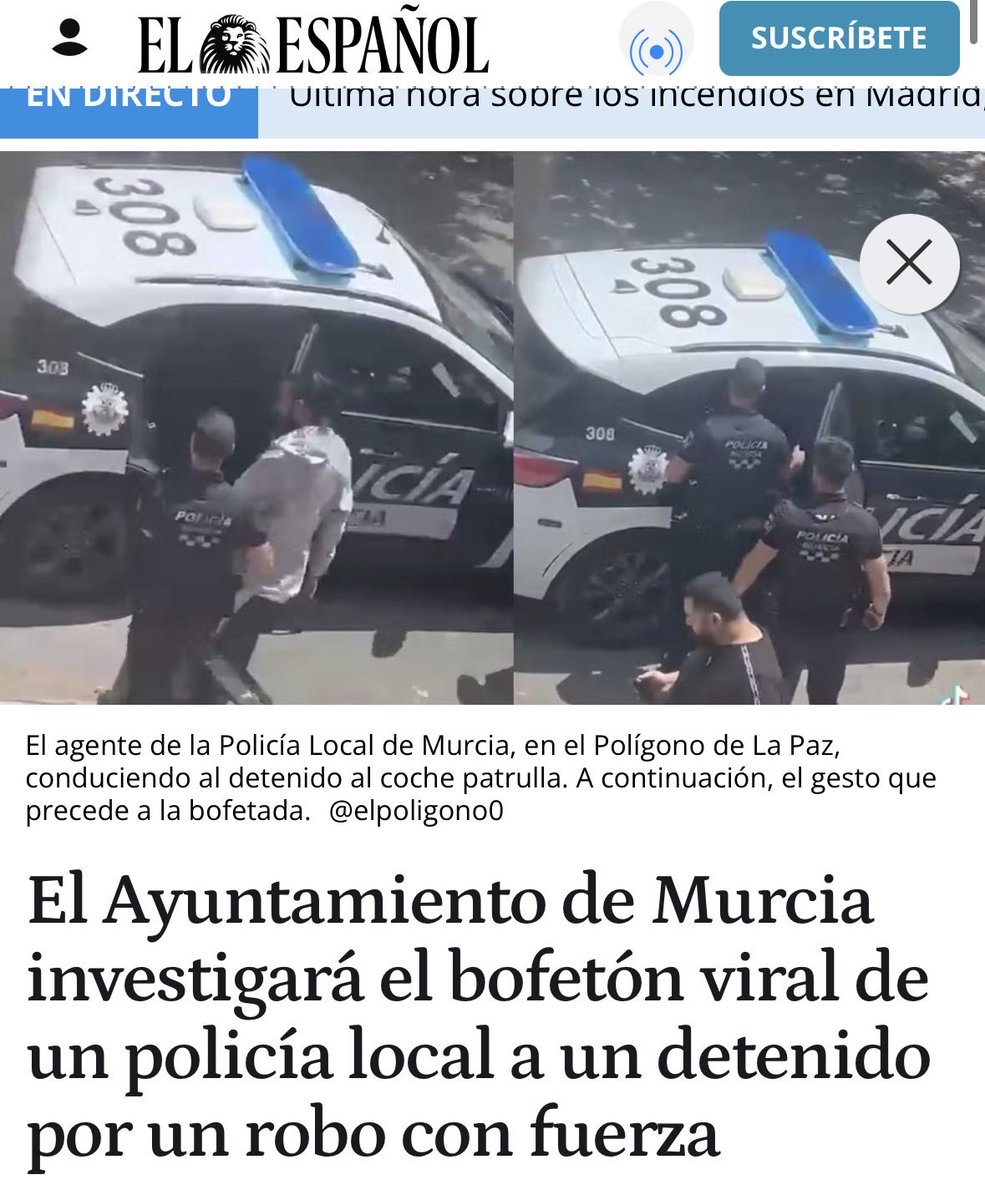 realidadpc's tweet photo. El @AytoMurcia confirma que investigará el bofetón de un policía local a un detenido.

Esperamos que la investigación sea un poco mejor que la del incendio de las discotecas  en Atalayas porque “caiga quién caiga” y todavía no ha caído nadie… https://t.co/IiXJy1q7GQ