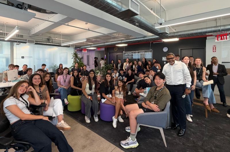 fulcrum_digital's tweet photo. Is AI changing how the next generation learns?

Our Chairman, @sinharajesh, recently hosted students from a @Columbia University summer program at our NYC office to discuss AI, education, and the future of work. Great conversations and valuable perspectives. https://t.co/N618euneGm