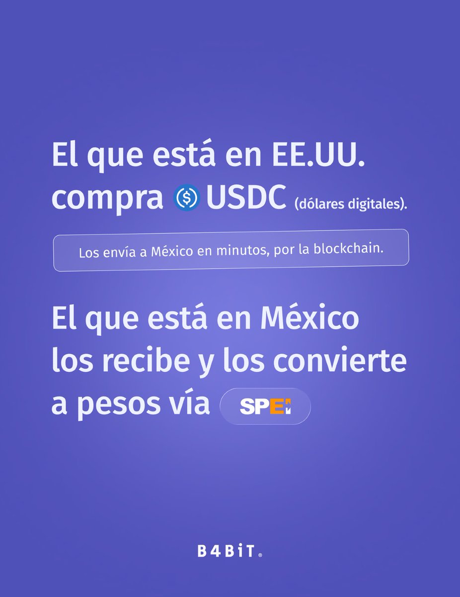 B4bitmx's tweet photo. Enviar $500 dólares a México puede costarte $40 en comisiones.

O puede costarte menos de $1. Así funciona. 👇

#Bitcoin #Cripto #CriptomonedasMexico #EducacionFinanciera #AprendeCripto #B4bit #VecinoFinanciero https://t.co/dGUrR552BS
