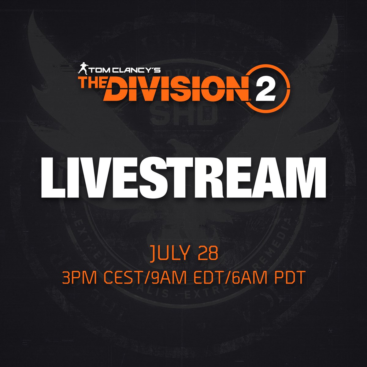 TheDivisionGame's tweet photo. Join us tomorrow, July 28, for a laid-back Dev Stream! 

🕛3PM CEST/9AM EDT/6AM PDT
🔗 https://t.co/WSnz4uwhT8 https://t.co/qfGcinuQ7B