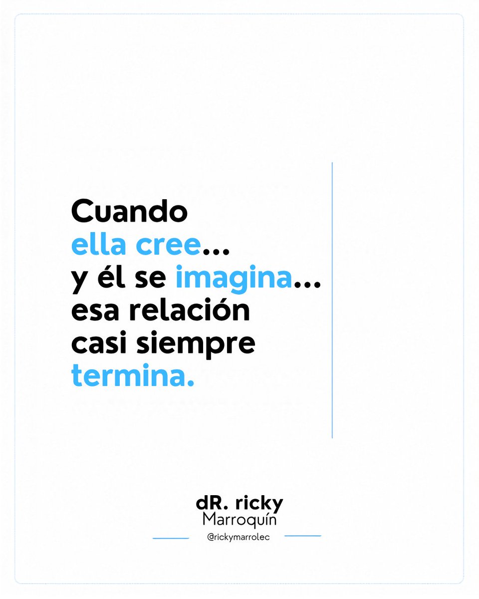 rickymarrolec's tweet photo. Amar a alguien no significa…”salvar a alguien”.

En muchas relaciones existe un acuerdo silencioso: uno tolera, explica, espera y compensa; el otro promete, aplaza y aprende que siempre habrá una nueva oportunidad.
Así, sin darse cuenta, ambos sostienen el mismo problema.

Ser pareja no es rescatar.
Perdonar no es facilitar.
Comprender una herida o su pasado no significa justificar una conducta repetitiva que te hace daño.

El cambio verdadero no se demuestra con disculpas, sino con decisiones: reconocer el daño, buscar ayuda, modificar hábitos y reparar lo que se ha deteriorado.

Si quieres una relación sana a largo plazo, ya no esperes, ya no solo escuches lo que promete, observa si está cambiando.
Porque las promesas te tranquilizan por unos días, pero sus frutos se revelan con el tiempo.

El amor sano no te pide que abandones a alguien ante la primera dificultad, pero tampoco te exige perderte para evitar que el otro enfrente su responsabilidad.