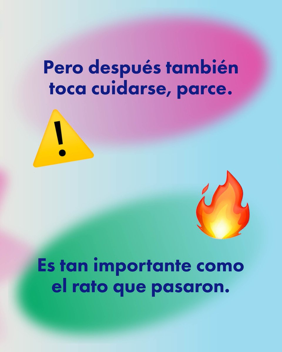 AhfColombia's tweet photo. Después de cualquier encuentro, siempre toca cuidarse😎 

No tienes que contar historias ni justificarte. 

En AHF es rápida, gratuita y 100% confidencial. Tu privacidad es lo primero 🫶

👉 Más info en:

https://t.co/Sdlhs2fBu5 https://t.co/Qmh6hnYUCj