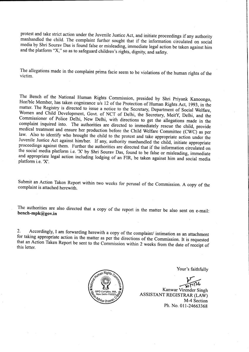 KKRWeRule's tweet photo. No update on 12 year old girl case.

If Saurav Das tweet was fake as fact checked by Delhi Police, what's the status of action taken by Delhi Police against him as directed by NHRC.

@DelhiPolice https://t.co/wy6o4Jfi4d