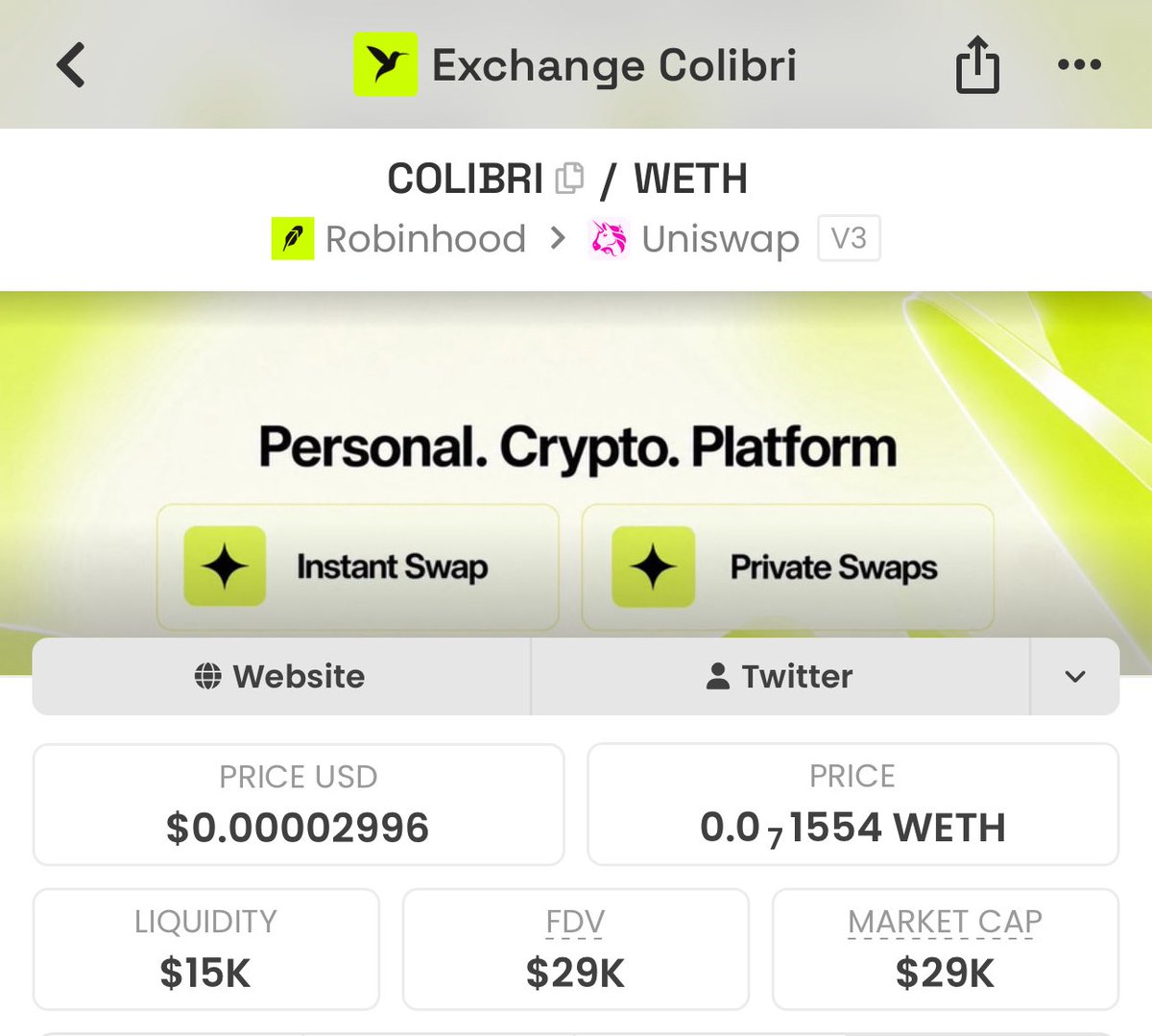 ColibriSwap tweet media