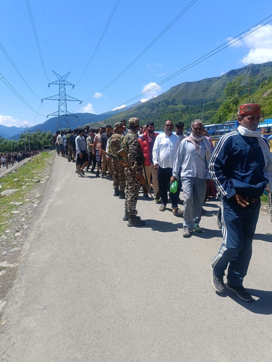 crpfindia's tweet photo. Round the clock, through harsh weather, CRPF personnel and other SFs are securing roads, laterals, and high ridges to ensure a safe journey for Shri #AmarnathYatra pilgrims.

#NationFirst
#Vandematram150 
#MissionNaxalMuktBharat2026
#ShriAmarnathYatra2026 
@gpsinghips
@crpf_j
@crpf_srinagar
@KOSCRPF
@jammusector