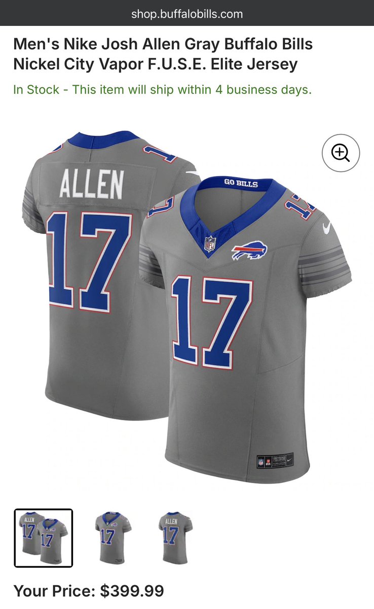 GregVorse's tweet photo. Is Josh Allen in the jersey when you get it?

Note: I’m not a jersey guy. So, this could be a normal price. I’ve worn the same #4 Nike Michigan jersey to each game I’ve gone to since my first game way back in 1997. https://t.co/RGVBqe8Hs3