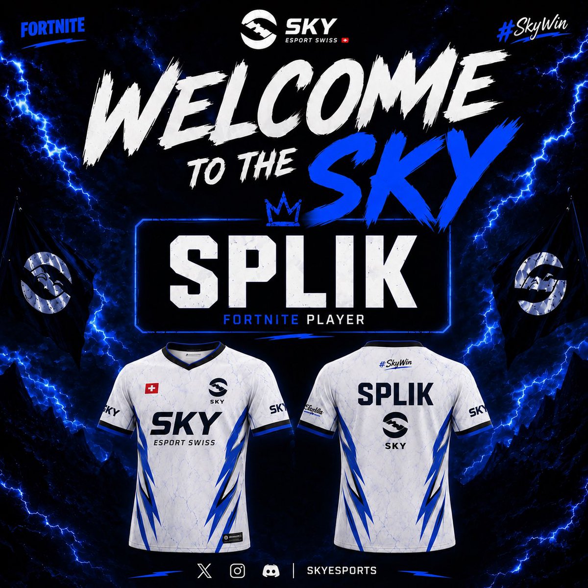 SkyEsportSwiss's tweet photo. 🚨 OFFICIAL ROSTER UPDATE 🚨
SKY Esport Swiss est heureux d’annoncer la signature de @splikfnr en tant que nouveau joueur Fortnite.
Nous avons hâte de débuter cette nouvelle aventure ensemble.
Bienvenue chez Sky. 💙
WE ARE THE STORM. ⚡
#SkyWin #Fortnite #FNCS https://t.co/9vA4KwGHI8