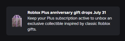RealJ4sr's tweet photo. Just a few days left until the Roblox Plus Gift is revealed and unboxed. Any predictions on what it will be?
#Roblox https://t.co/THymYiHr0o