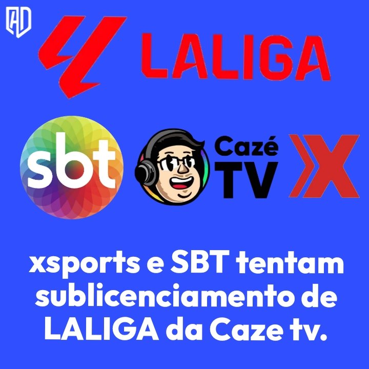 MDESPORTIVAFC's tweet photo. 🚨🚨🚨 ATENÇÃO!

A Xsports tenta o sublicenciamento do Campeonato Espanhol com a CazéTV! 

O SBT também tem interesse e busca o mesmo modelo de negócio.

🗞️ @Hericksilva09 https://t.co/aoRG0cYPB4