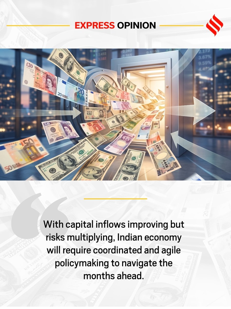 ieopinion's tweet photo. From the Opinions Editor: Foreign capital flows trickle back in, but fresh headwinds are buffeting the economy

Written by: Ishan Bakshi

Read: https://t.co/ayAzXVVMPo https://t.co/ADEl6mqREW