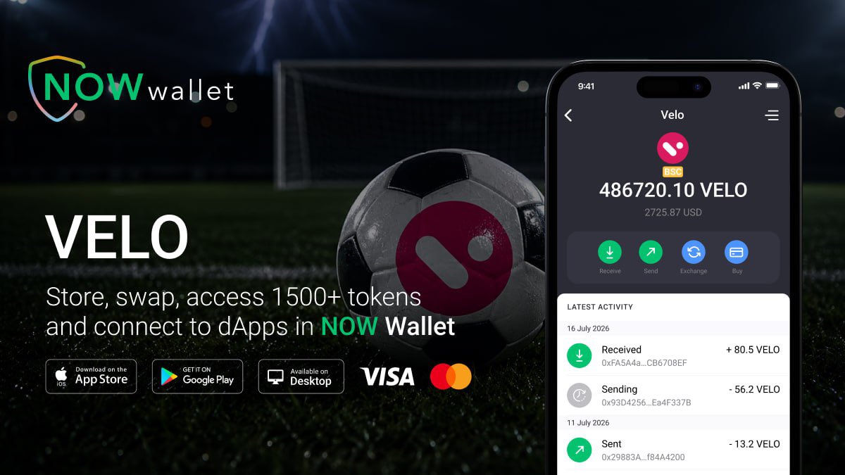 NOW_Wallet's tweet photo. ⚽️ Everyone remembers the goals. 
Championships are won by everything that happens before them.

That's how @veloprotocol is approaching finance: building the infrastructure for borderless value transfer and digital credit.  

Get $VELO in NOW Wallet: 
🔗 https://t.co/6go40xztta https://t.co/HgimoJumS3