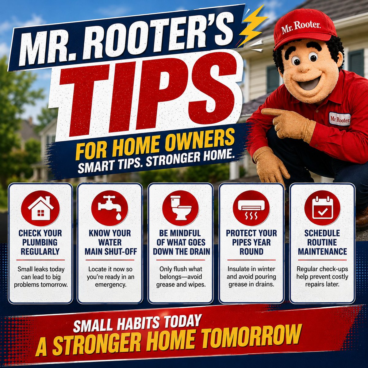 RooterOf35391's tweet photo. From checking your plumbing to knowing your water shut-off valve, protecting your pipes, and scheduling routine maintenance—a little prevention now can save you from big headaches later.
Take care of your home, and your home will take care of you!
#MrRooter #HomeMaintenance https://t.co/NHe7h8TjQH