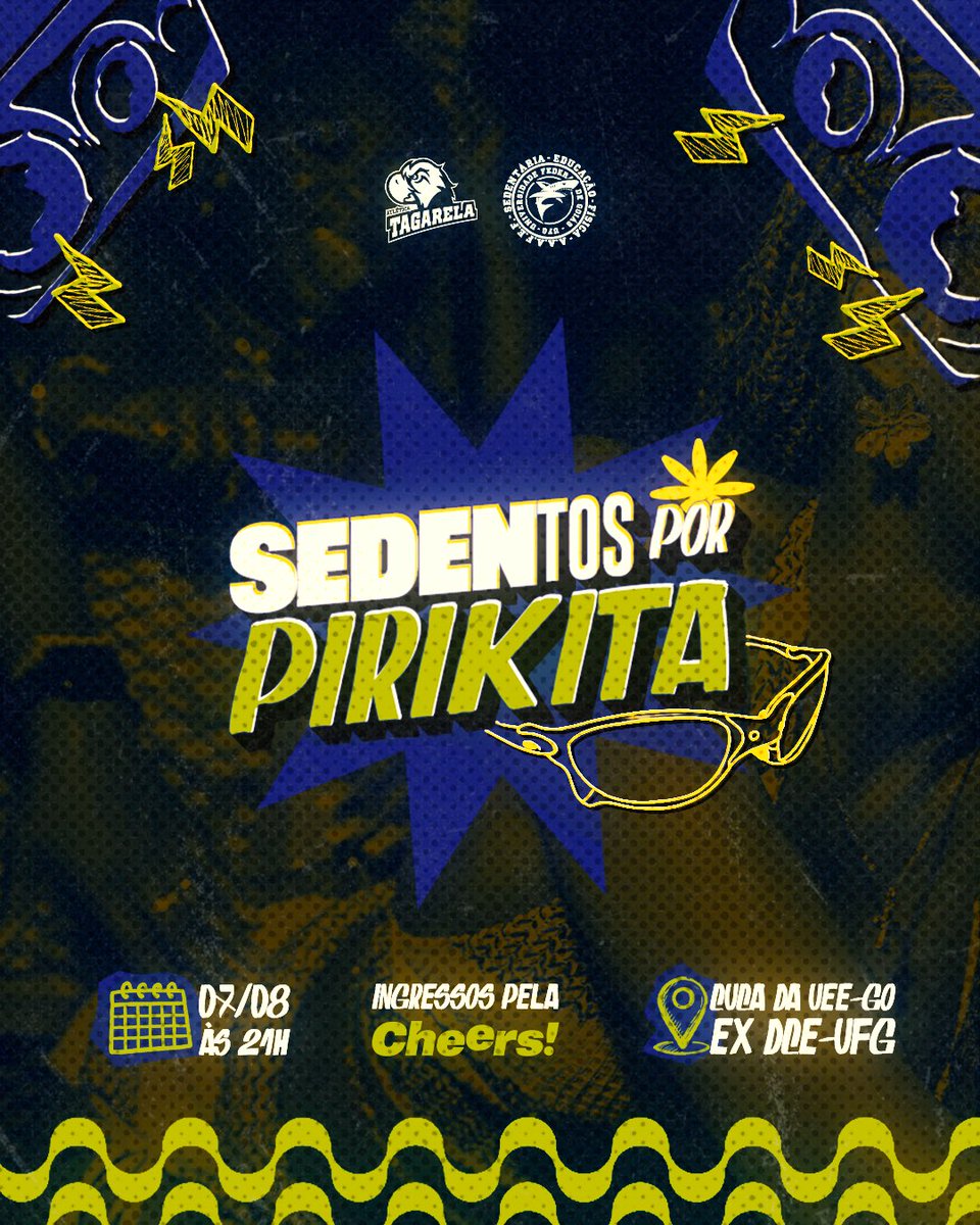 sedentariaufg's tweet photo. SEDENTOS POR PIRIKITA🦈🤝🦜

🚨 SAVE THE DATE
📅 02/08 • 21h
📍Cuca da UEE- GO 
       Antigo DCE- UFG

🎟️Ingressos gratuitos na cheers até 00:00 https://t.co/T9YQsGwpVd