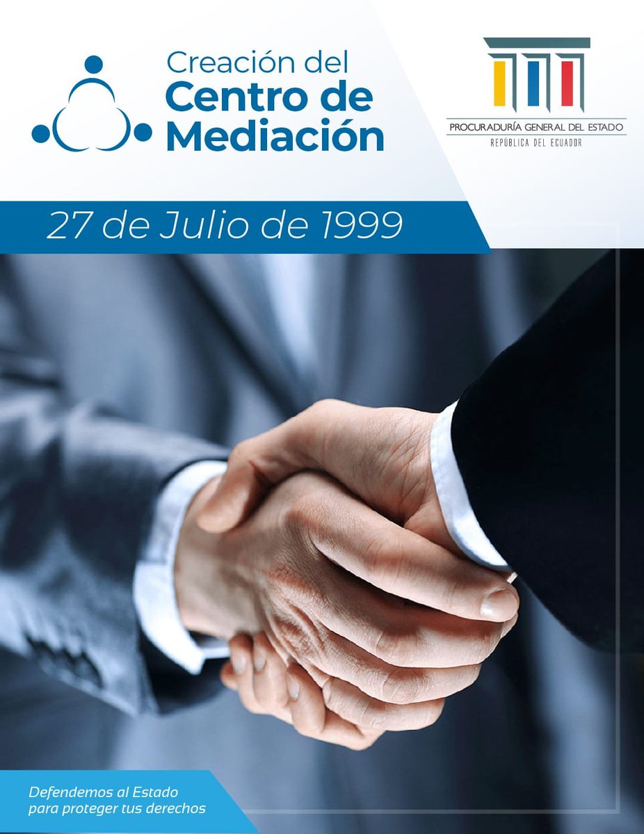 PGEcuador's tweet photo. La @PGEcuador celebra los 27 años de creación de su #CentrodeMediación con sus oficinas y personal especializado en seis ciudades país. Promueve una cultura de paz y un incesante compromiso de solucionar controversias mediante procedimientos flexibles, ágiles y oportunos. https://t.co/j5jT5Zzqkf