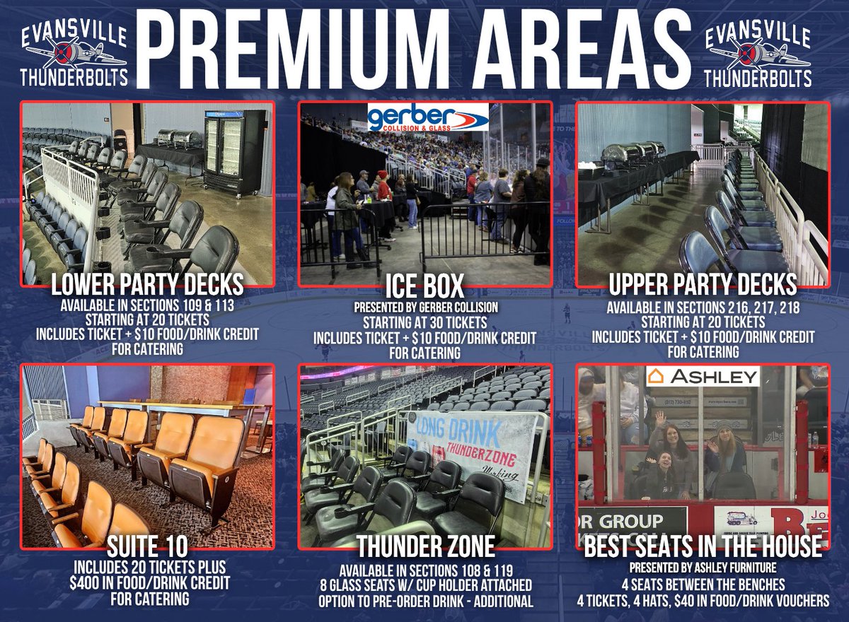 evvthunderbolts's tweet photo. Looking for the best place to host a company outing? Join us for exciting hockey at any of our 30 home games throughout the season!🤩

Give us a call at 812-422-BOLT (2658) to book your outing!

#LetsGoBolts | #WhoseHouse https://t.co/cvuAW2C4gQ