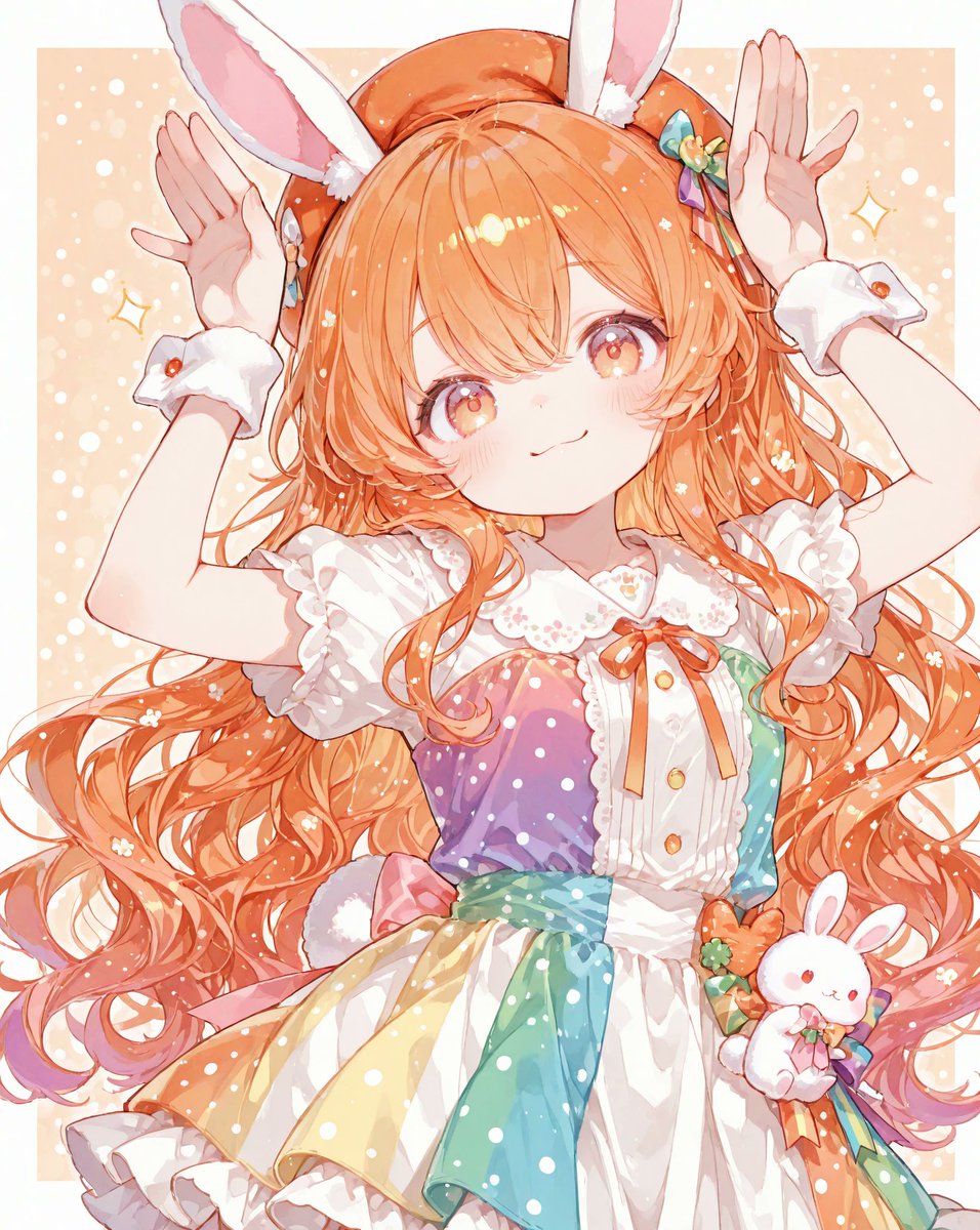 yoshi_na04's tweet photo. おはよっしー🦖︎💕︎︎
火曜日️🩵今日もゆるふぁい👍💨

虹色うさぎちゃん🐰
ポーズはうまぴょいだけど気にしたら負け🤣

#AIイラストレーターさんと繋がりたい https://t.co/jDGlUwhAeT