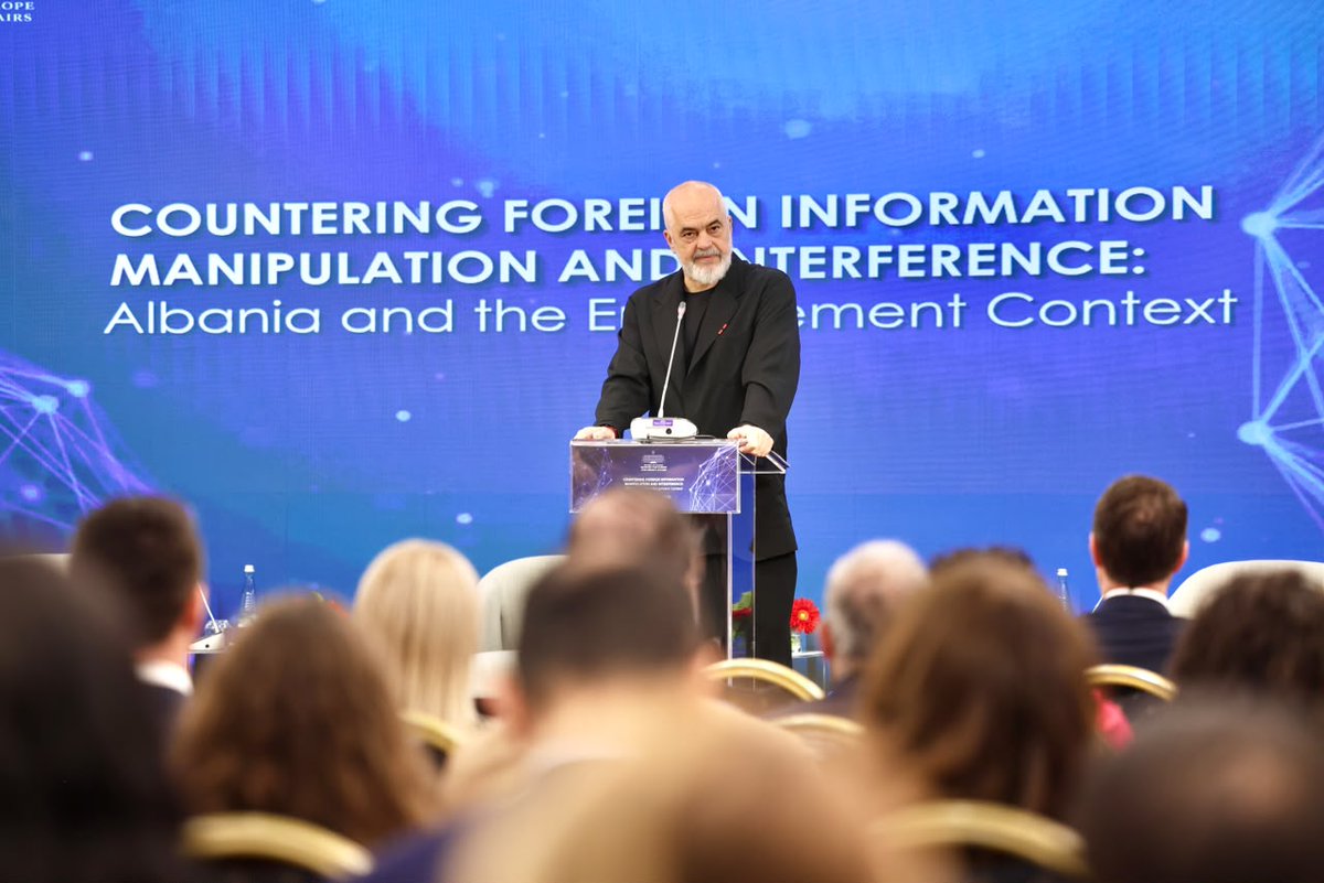 HoxhaFer's tweet photo. 📍Tirana -- Very pleased to host today, under the auspices of Prime Minister @ediramaal, a Conference on "Foreign Information Manipulation and Interference" (#FIMI).

Albanian and international experts from allied nations, European institutions, think tanks, the media and civil society came together to discuss one of the most critical challenges to European #security.

Key points of my opening remarks: 

👉 FIMI is not simply a matter of competing narratives. It is increasingly used as a calculated instrument of hybrid pressure, designed to erode trust, exploit social divisions, weaponise #algorithms, amplify grievances and fracture our shared understanding of reality.

👉 Often, its objective is even more insidious: to make citizens doubt everything; to undermine confidence in institutions, independent media and, ultimately, #democracy itself.

👉 In a world increasingly shaped by social media and transformed by the rapid—and largely unregulated—development of #artificialintelligence, no country is immune to these threats.

👉 For Albania, this discussion comes at a particularly important moment. We see a direct correlation: as we enter the home stretch of our European Union accession negotiations, we are increasingly exposed to hostile influence and manipulation by those who do not share our choices, our values or our strategic direction.

👉 This is not a time for hesitation. It is a time for clarity and determination—not to remain passive beneficiaries of outside protection, but to contribute actively to our common efforts.

👉 Resilience cannot be outsourced, nor can it be built by governments alone. It requires cooperation among governments and parliaments, independent media and civil society, academia and technology experts—and, ultimately and most importantly, citizens themselves.

👉 Resilience also requires international cooperation. The experience of countries that have faced these threats directly, studied them, exposed them and developed tools to counter them must become part of a common response.

👉 Albania wants to, and will be part of these joint efforts: building on best practices and lessons learned, seeking practical solutions and finding the most effective ways to address these new and evolving challenges successfully. Because defending our democracies in the information space is no longer a choice. It is a shared responsibility.

#Albania2030