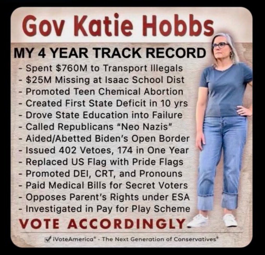 TLandin's tweet photo. @joangreeneaz Correction, @andybiggs4az tried to stop corrupt, invalid votes, insert integrity into our elections while @KatieHobbs and her entire administration stood by and did NOTHING, Just likes she's done in 4 years NOTHING #GoBIGGSorGoHome, kick corrupt fraud Hobbs out https://t.co/bza2tVHtht