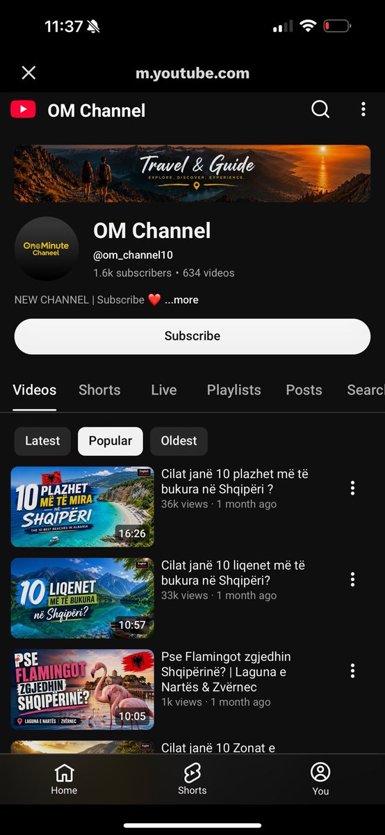 OmChannelo7r0's tweet photo. @TeamYouTube , my channel is active 2+ months with 634 videos (28 long, 606 Shorts).

Met advanced feature requirements, but Channel History still shows unavailable. Could someone please review my status? Thanks!
My YT: https://t.co/0WSQkqxdPC https://t.co/FlW0UpW8z1