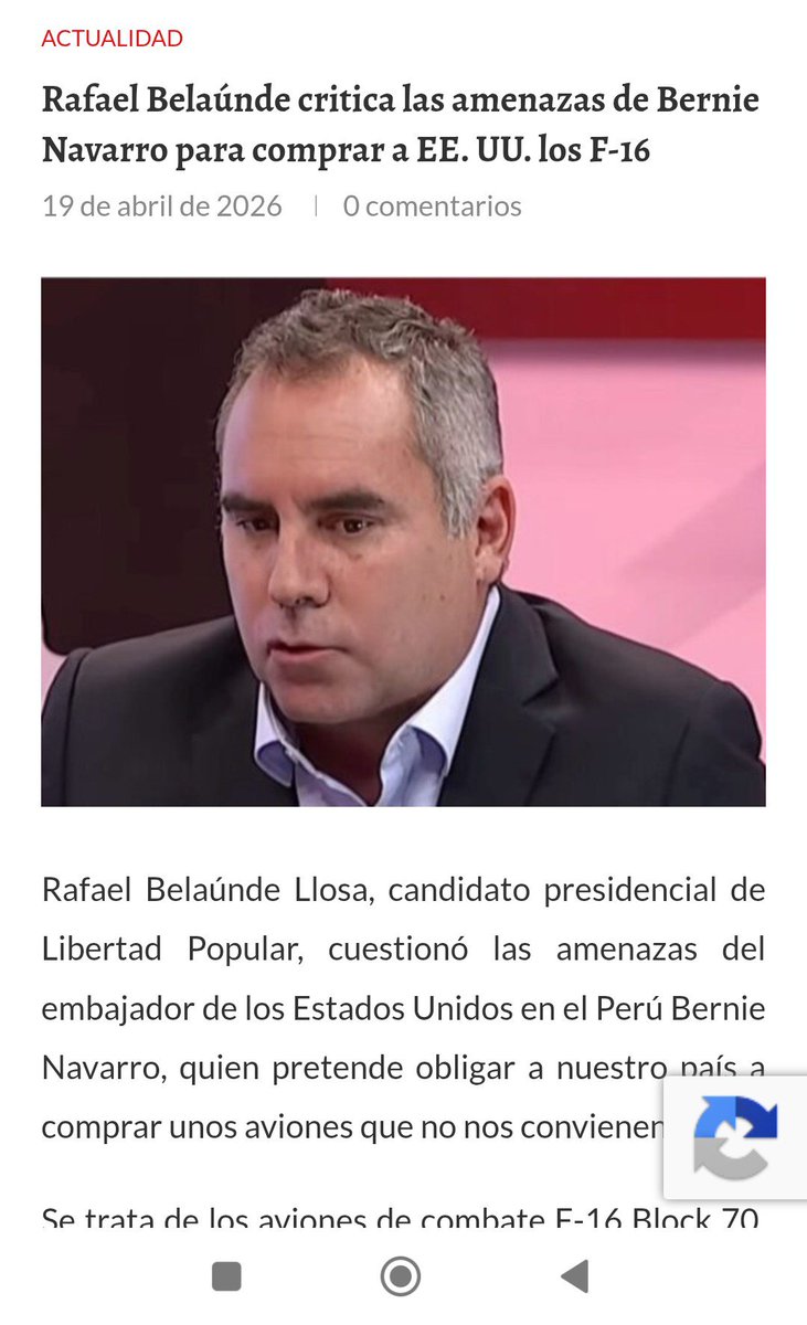 nadadel9's tweet photo. @BelaundeRafael La reconstrucción también es en las FFAA con alguien capaz, no con un tipo como tú que se ha mostrado en contra de la compra de cazas de combate. Qué mérito has hecho para que tu nombre llegue al Mindef si no has velado por los intereses de la FAP cuando eras candidato?Descarado https://t.co/xQh0G1m5DN