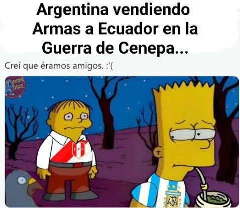 ArgensimioMeser's tweet photo. “Los Latinoaméricanos son desagradecidos con la Argentina pero todo vuelve .”

Also Argentina:

- Traiciona a Perú (quien le brindó apoyo en la guerra de las Malvinas) en la guerra del Cenepa y le dio armas a Ecuador.

- Traiciona 5 veces a Chile (1881, 1891, 1958, 1964 y 1978). https://t.co/kjAdqsw7Jr