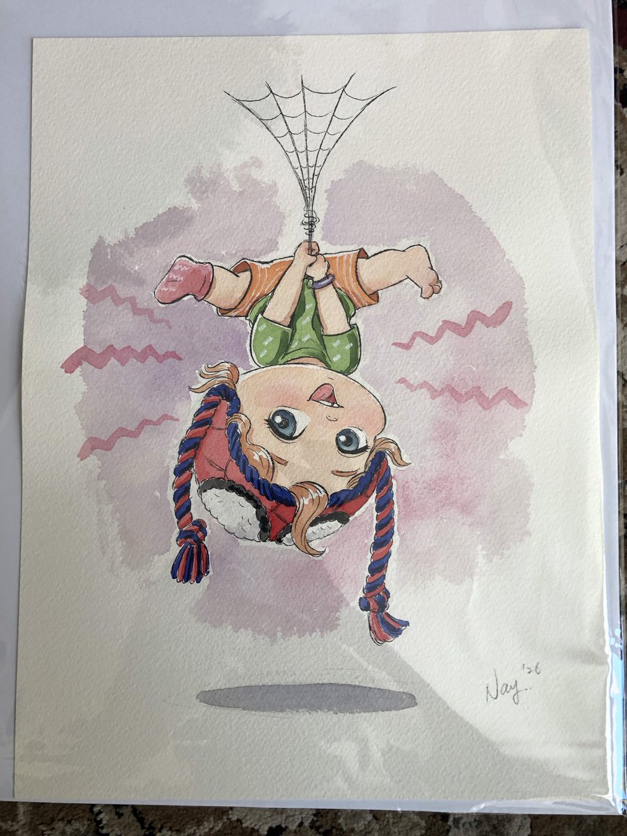 LordAkiyama's tweet photo. SDCC 2026 Commission
Mayday Parker by @naybacca 
Perhaps the cutest commission I've gotten. So adorable and precious.
#SDCC #SDCC2026 #ComicCon #Disney #Marvel #Sony #SpiderMan #MaydayParker https://t.co/4apo9NB8J6