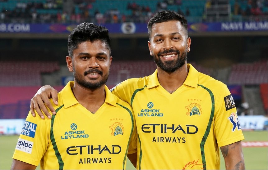 SergioculerCSK's tweet photo. Ruturaj getting sacked is imminent. If Hardik is signed by CSK and wants the captaincy, he could be the captain, orelse Sanju Samson will be the new CSK captain.

New era at Chepauk. https://t.co/1DXf4eMBJE